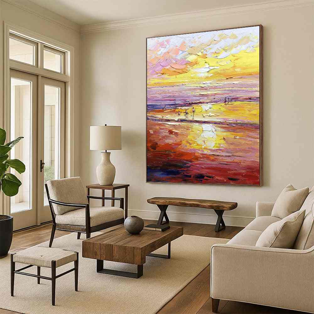 beach sunset scenic orange design 6